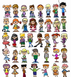 快乐卡通儿童表情动作图片