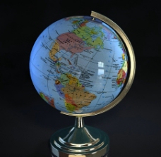 3D地球地球仪3D模型图片