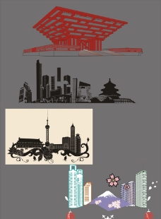 上海城市北京城市剪影上海建筑剪影图片