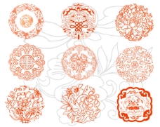 花样圆形中国花纹素材