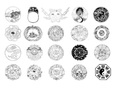 古代图案花纹中国古代圆形花纹图案