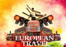 欧洲游欧洲旅游海报图片