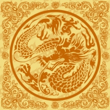 中国底纹古典中国龙底纹