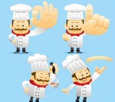 动作表情卡通厨师表情动作图片
