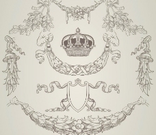 潮流素材古典欧式花纹皇冠图片