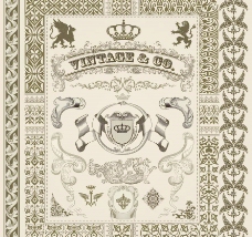 欧式花纹背景古典欧式花纹边框皇冠图片