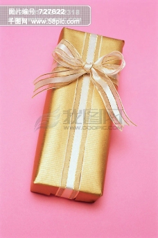 粉红色、礼物、蕾丝缎带、金色、礼品