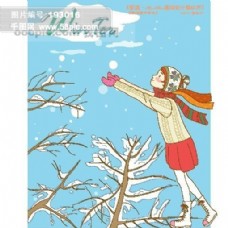 冬季小女孩矢量素材矢量图片HanMaker韩国设计素材库