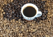 咖啡杯咖啡咖啡豆图片