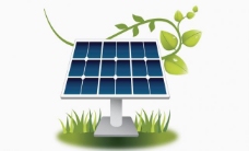 绿色叶子太阳能电池板素材图片