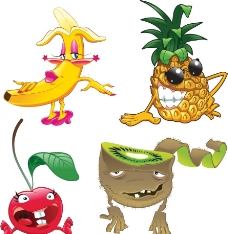 卡通菠萝可爱水果表情图片