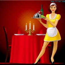 餐厅女服务员