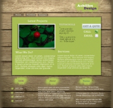绿色调木质背景绿色格调的网页模板图片