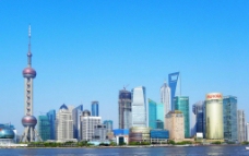 上海陆家嘴金融贸易区远眺图片