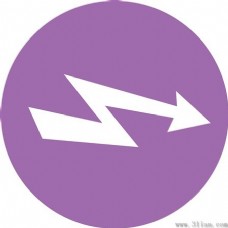 紫色曲线箭头图标