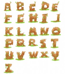 木质英文字母