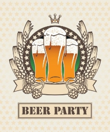 餐饮啤酒徽章标签图片