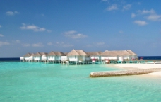 海上度假马尔代夫海边度假村水上屋图片
