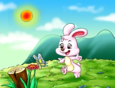 爱上可爱的小白兔图片