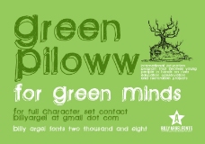 Green Piloww 英文字体